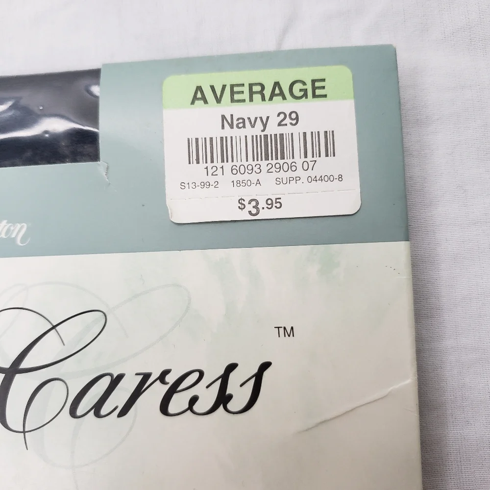 Worthington Sheer Caress Control Top Silky Sheer Pantyhose Size Average Navy 29